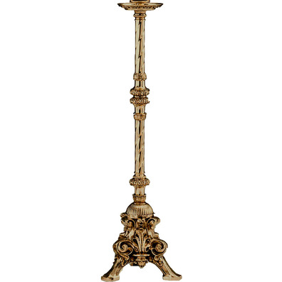 Candelero de pie en bronce con 115 cm. de altura