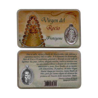 Estampa de la Virgen del Rocío con medalla