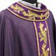 Casulla sacerdotal de lana, viscosa y poliéster morado