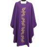 Casulla bordada con Cruces doradas morado  